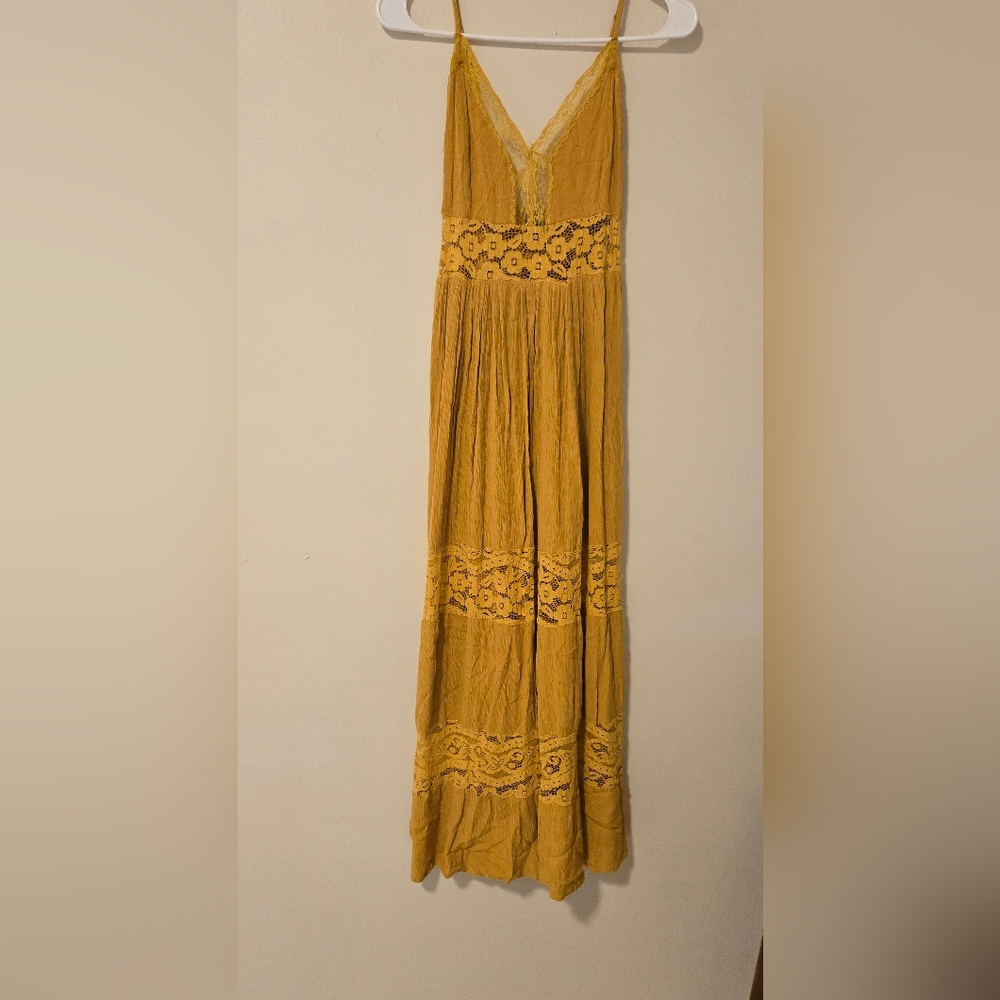 Rue21 Mustard Yellow Lace Maxi Dress